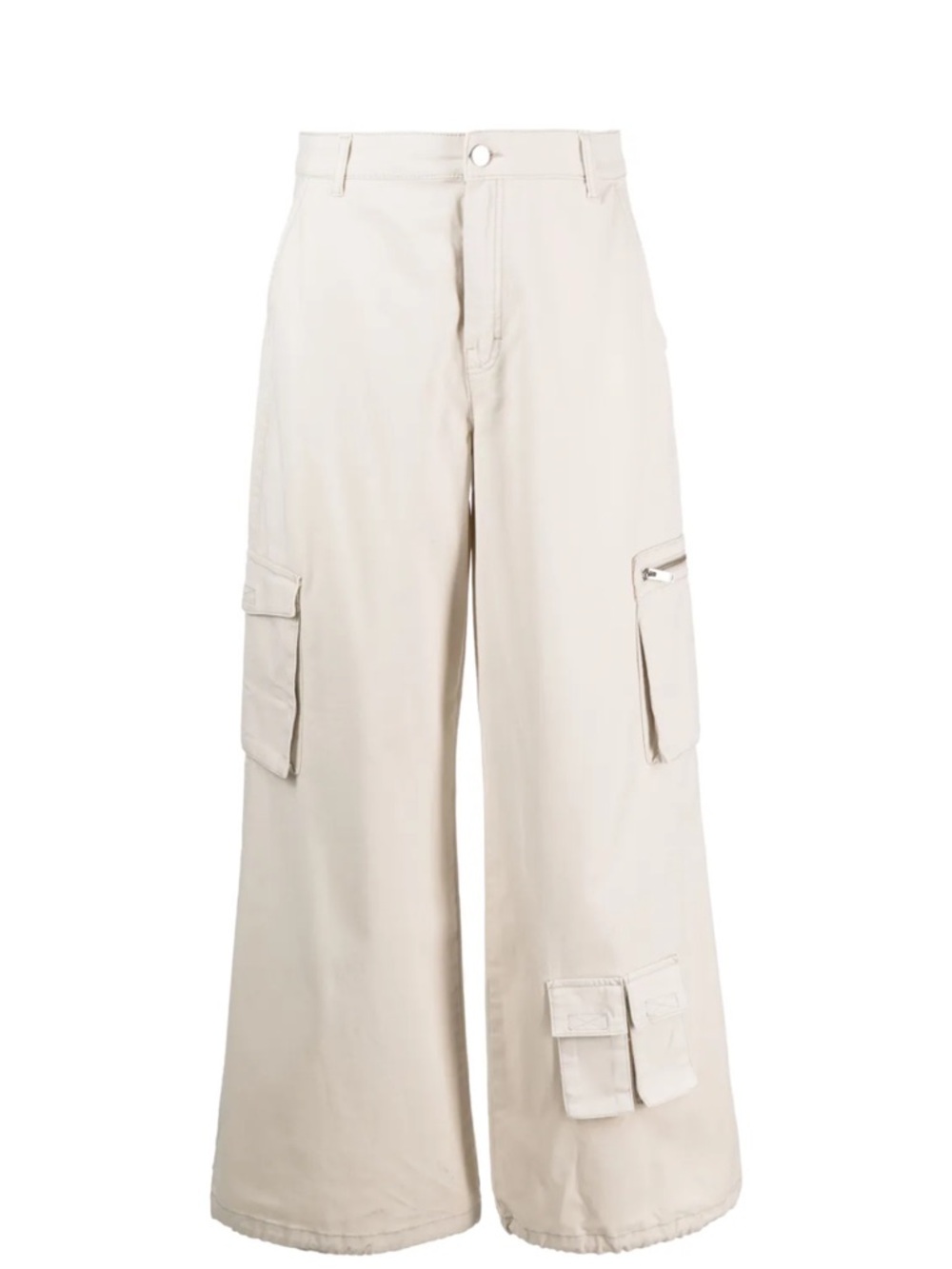 Wide-Leg Cargo Pants in Cream for Men